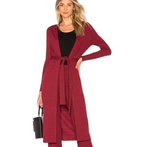 House of Harlow x Revolve Red Ribbed Duster